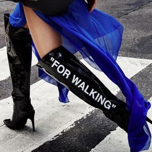 off-white brand knee High Boots